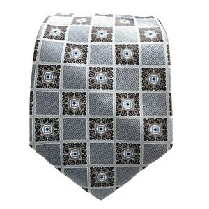 New Jos A Bank Gray Silk Jacquard Necktie Tie 60" Executive Collection Woven